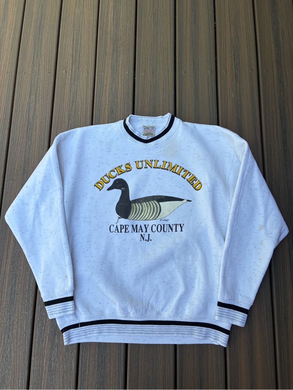 Vintage Ducks Unlimited Cape May Country NJ Gray Sweatshirt Oneita Mens XL